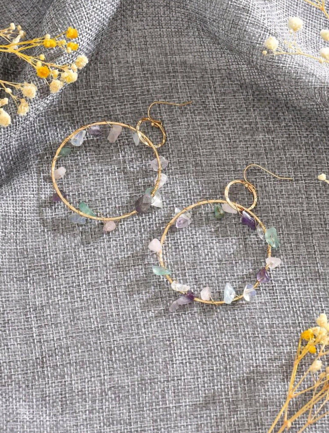 Gold wire wrapped hoops