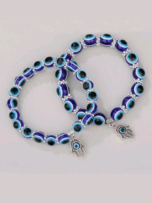 Evil eye × Hamsa stretch bracelet