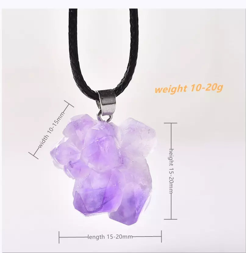 Amethyst Droplet Rope Necklace