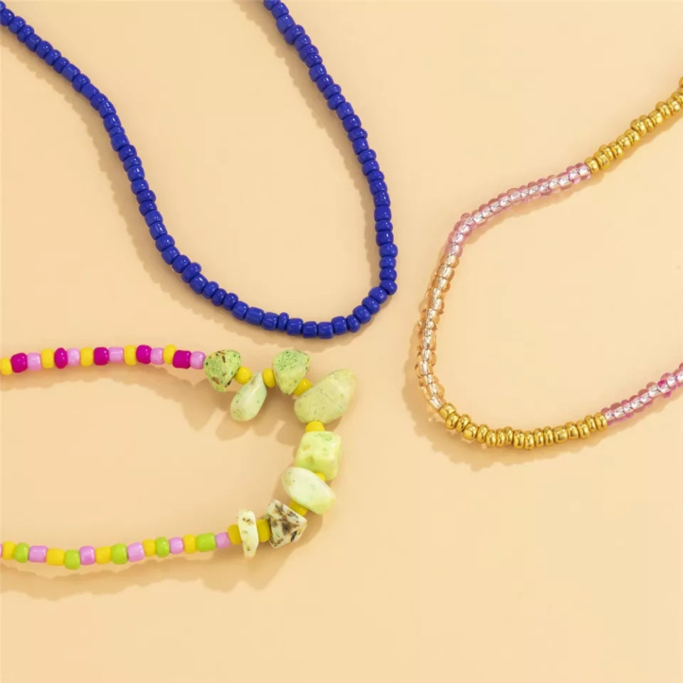 Stretchy Colorful Gemstone Waistbead set