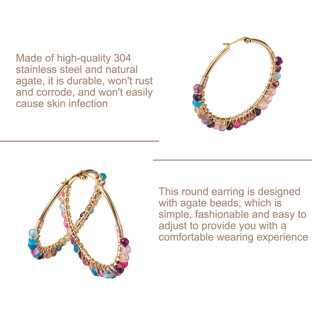 Wrapped Gemstone Hoops