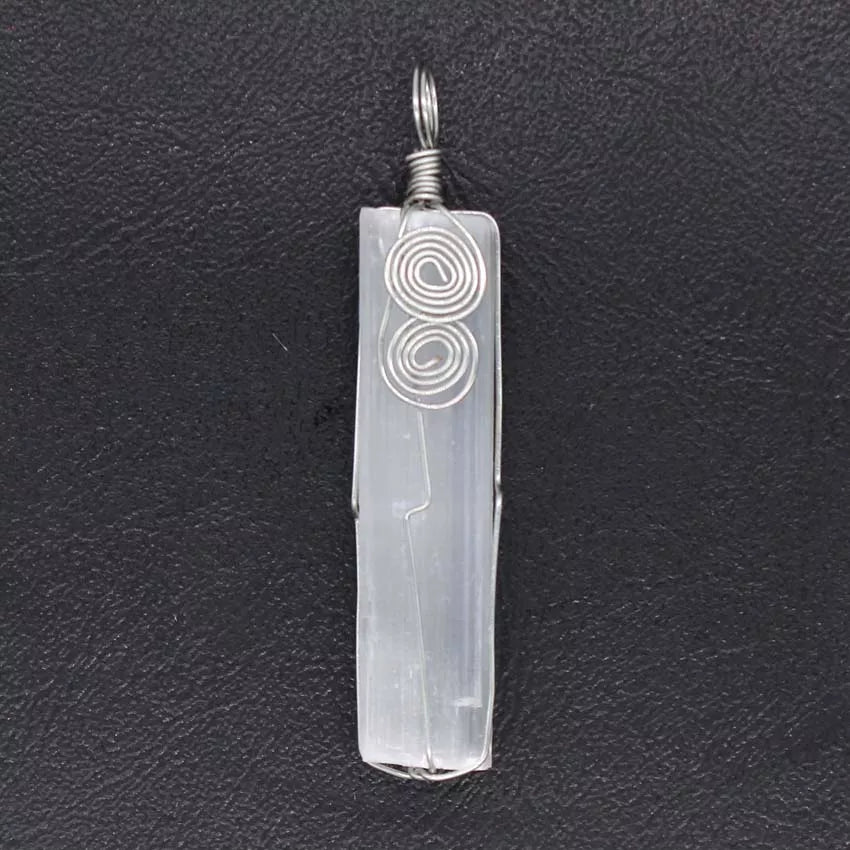 Wrapped Selenite Pendants