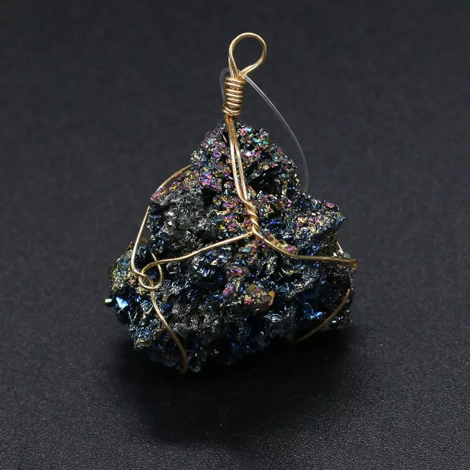 Wrapped Rainbow Tourmaline Pendant