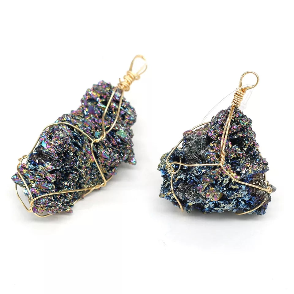 Wrapped Rainbow Tourmaline Pendant