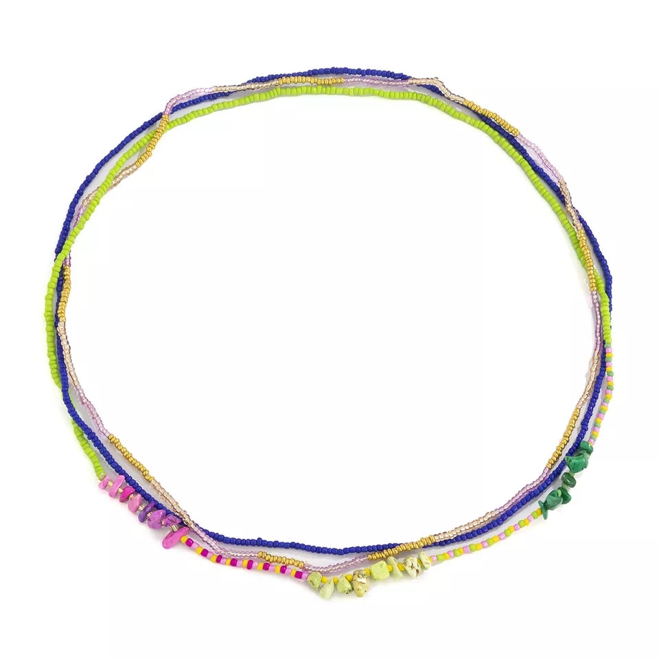 Stretchy Colorful Gemstone Waistbead set
