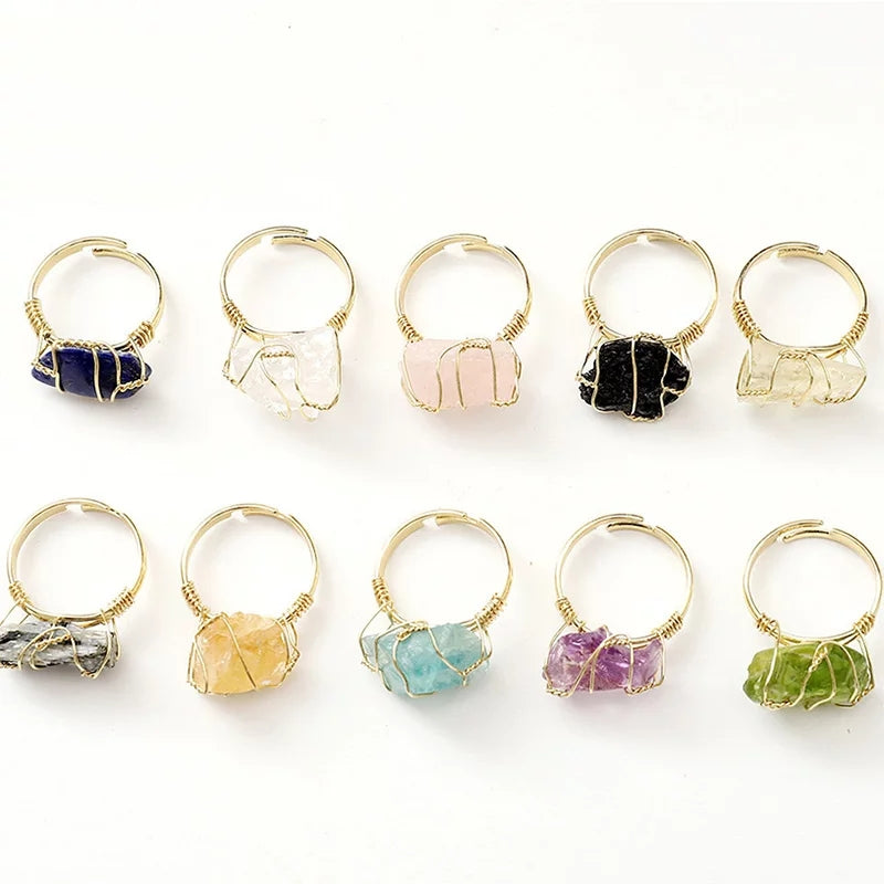 Wire Wrapped Gemstone Rings