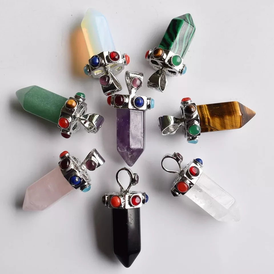 7 Chakra Pointed Gemstone Pendants