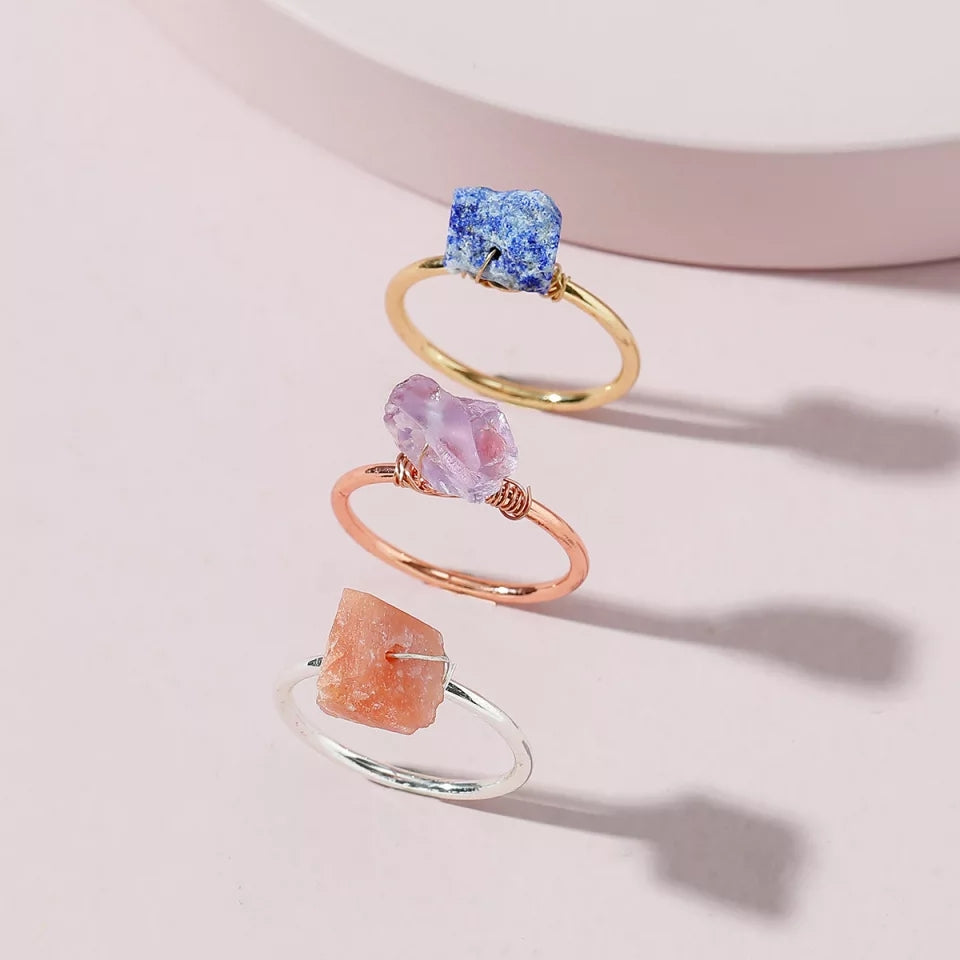 3pc Stackable Gemstone Rings