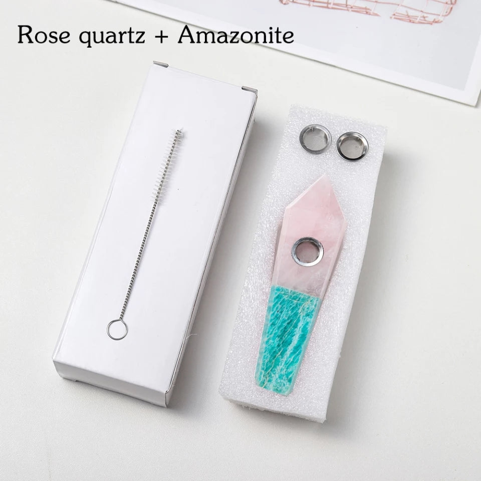 Spliced Rose Quartz × Amazonite bowl