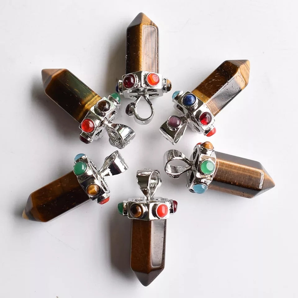 7 Chakra Pointed Gemstone Pendants