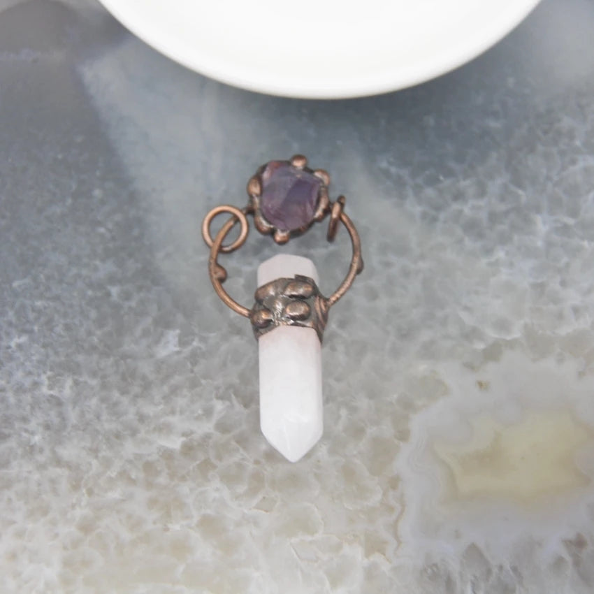Amethyst × Quartz Pendant