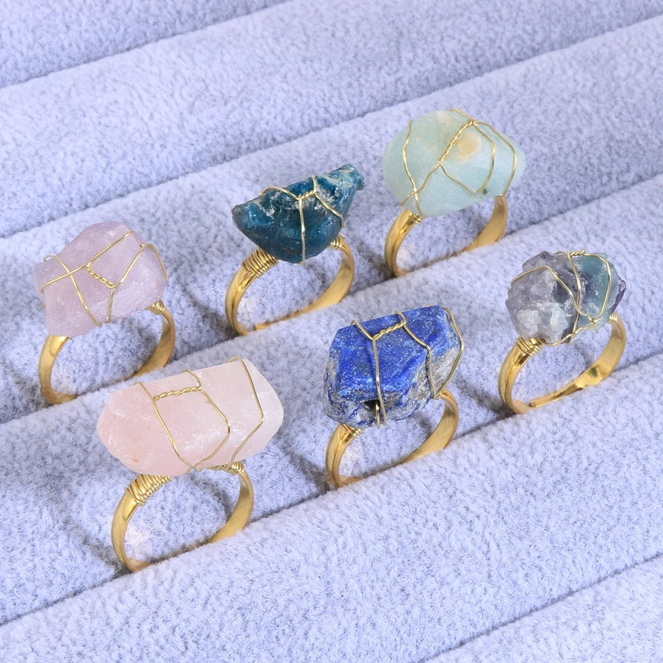 Wire Wrapped Gemstone Rings