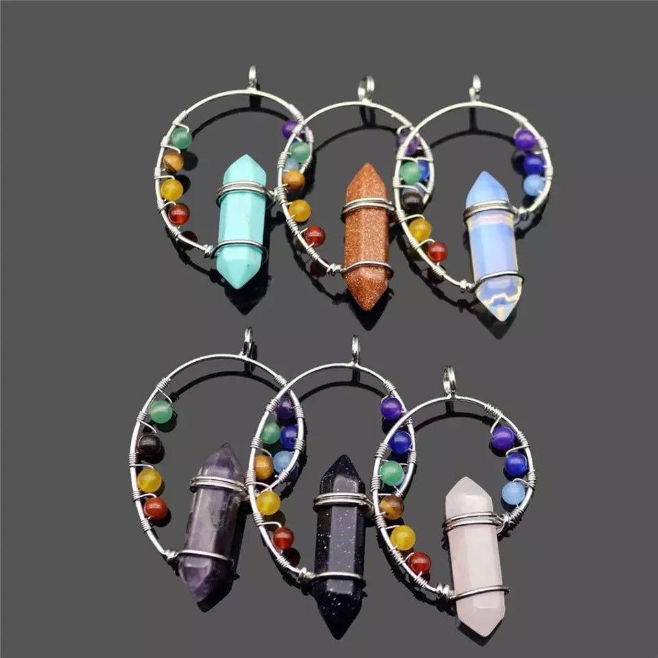 Chakra Swirl Gemstone Necklace