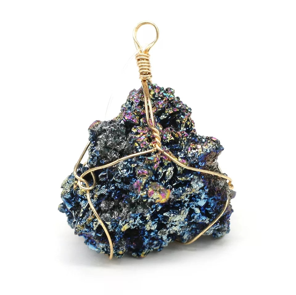Wrapped Rainbow Tourmaline Pendant