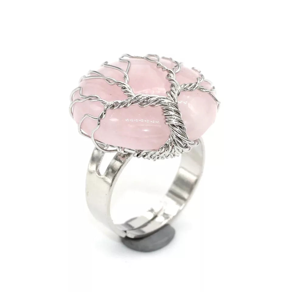 Wrapped Tree of Life Gemstone Rings