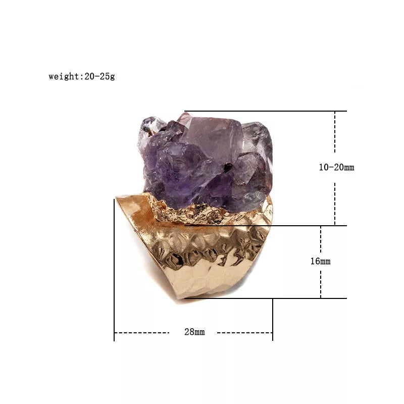 Gold Plated Vintage Amethyst Druzy Rings!