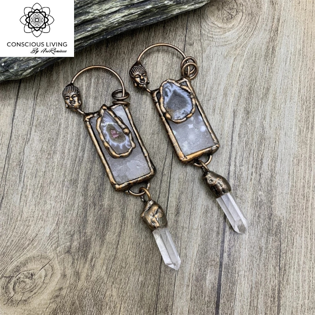 Budda Quartz × Oco Geode Necklace Pendant