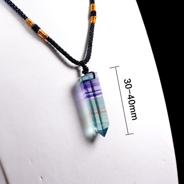 Rainbow Fluorite Crystal Necklace