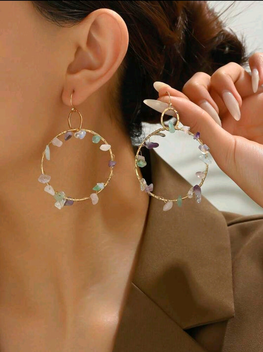 Gold wire wrapped hoops