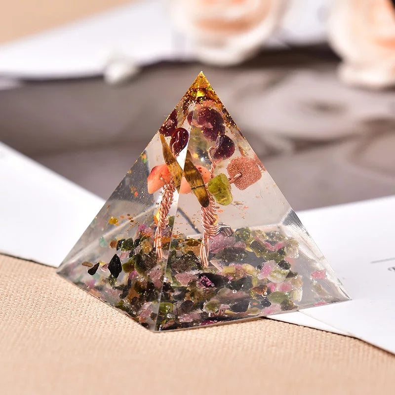Colorful Agate Gemstone Pyramid