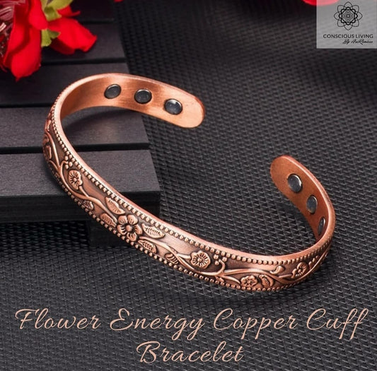 Flower Energy Copper Cuff Bracelet