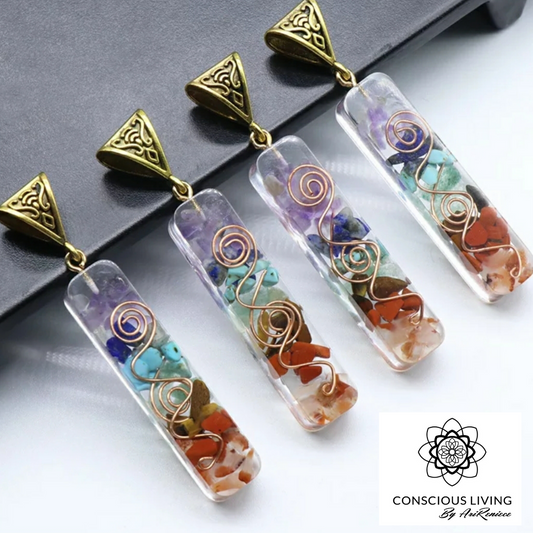 7 Chakra Orgonite necklace w/copper