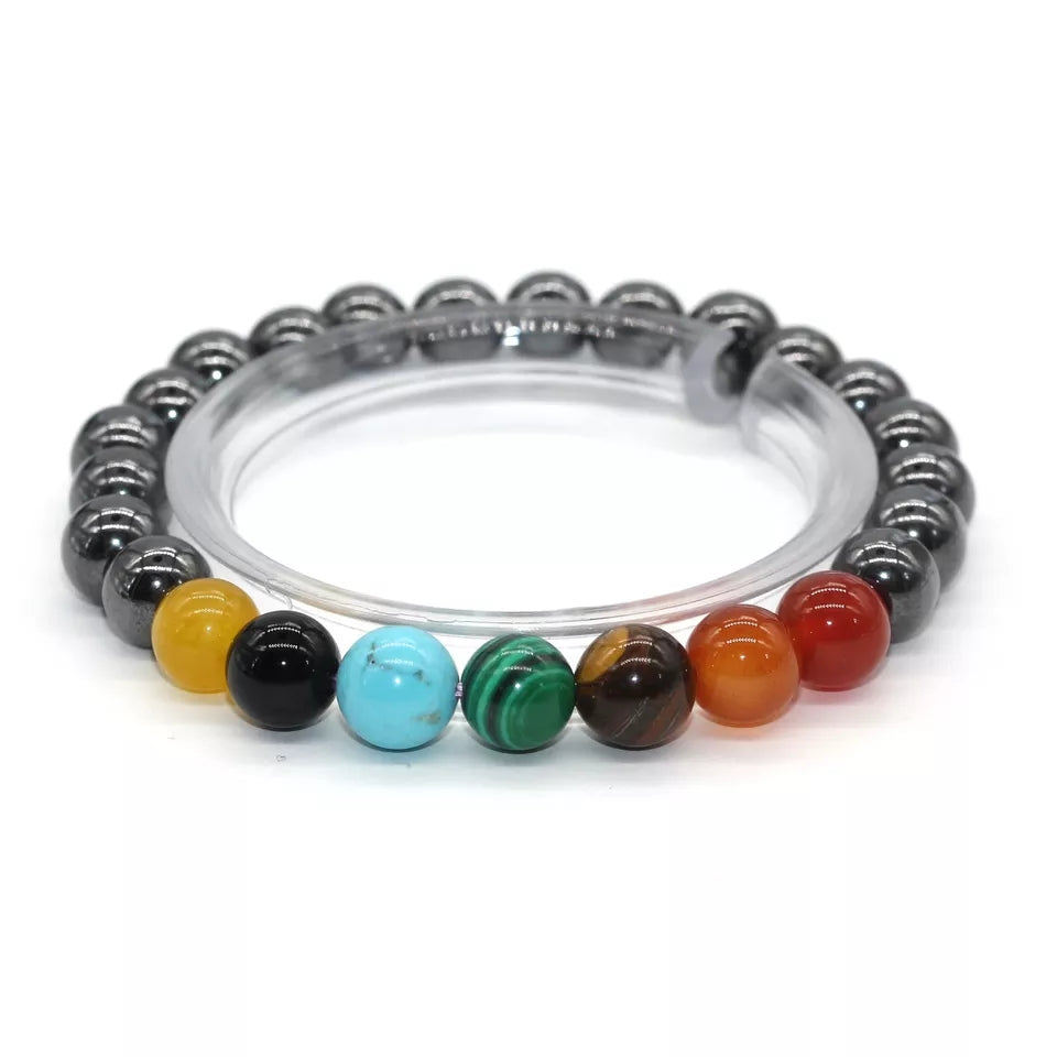 7 Chakra × Hematite bracelet