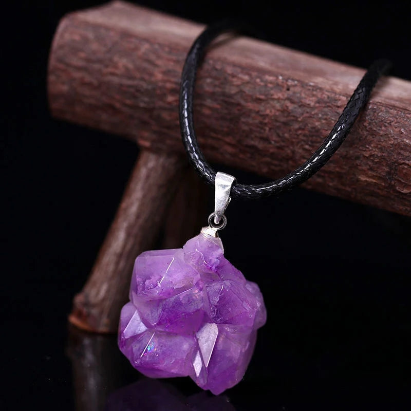Amethyst Droplet Rope Necklace