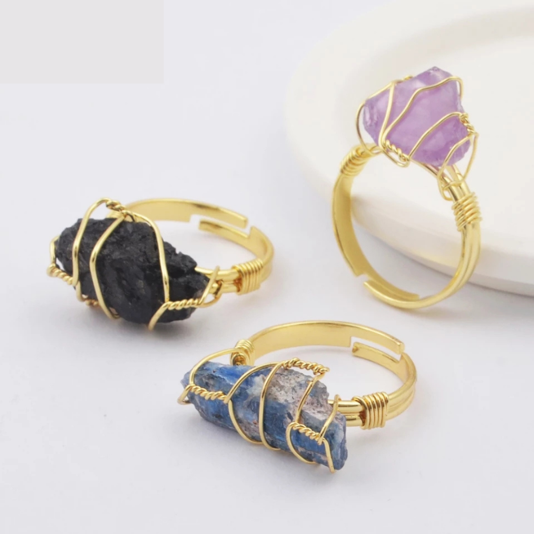 Wire Wrapped Gemstone Rings