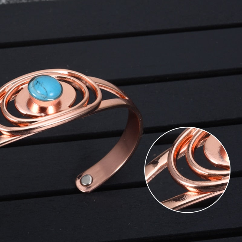 Blue Turquoise Copper Bracelet