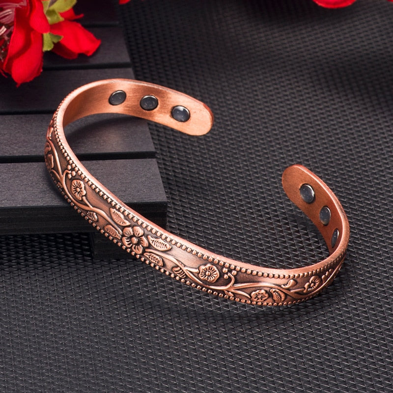 Flower Energy Copper Cuff Bracelet