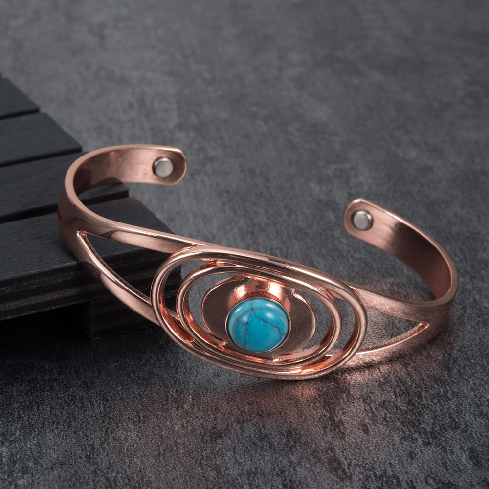 Blue Turquoise Copper Bracelet